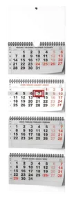 Wandkalender - Viermonatskalender - gefaltet (mit internationalen Feiertagen)